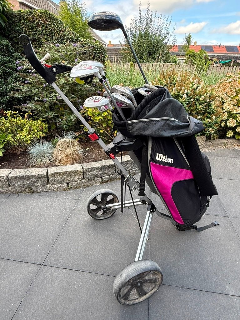 Dames golfset (Wilson). Incl. driver en trolley., Sport en Fitness, Golf, Ophalen, Gebruikt, Set, Overige merken