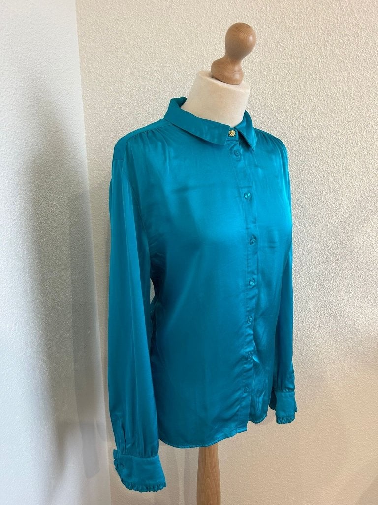Fabienne Chapot maat 42 blauwe Luca blouse 681, Kleding | Dames, Blouses en Tunieken, Blauw, Maat 42/44 (L), Ophalen of Verzenden