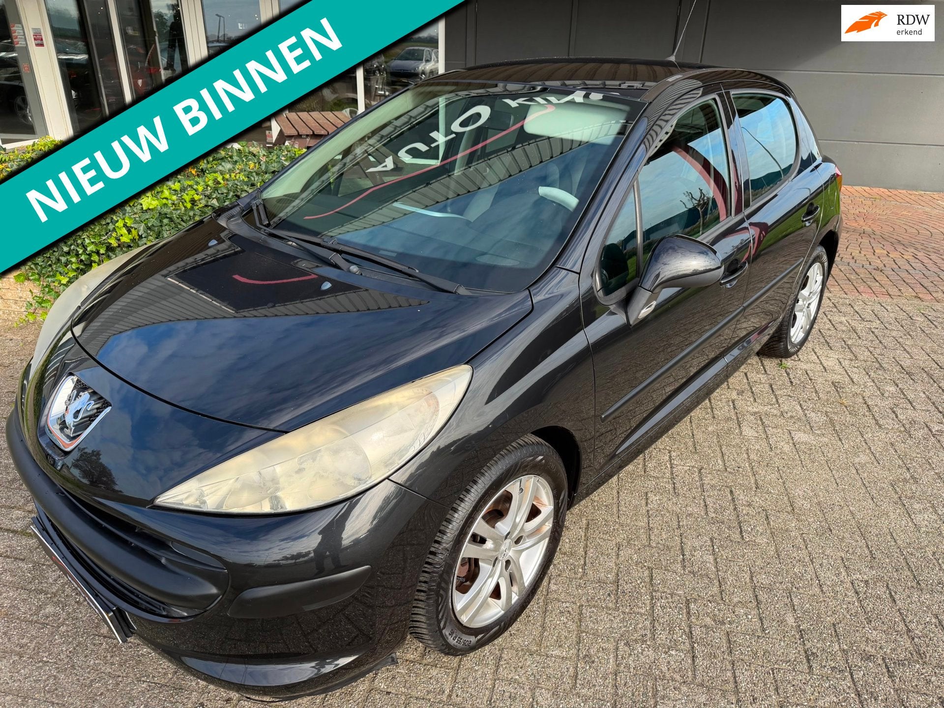 Peugeot 207 1.4 VTi XR AIRCO/CRUISE/5DRS/LMV APK+NAP, Voorwielaandrijving, Zwart, Zwart, Bedrijf