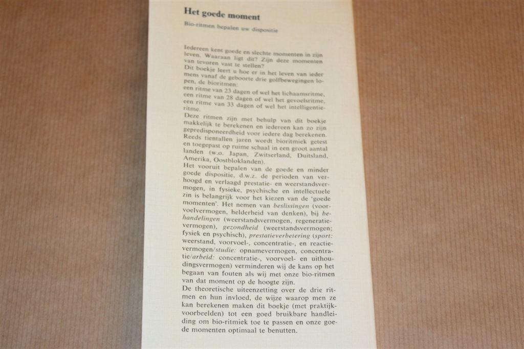 Het Goede Moment — Bioritmiek [Ankertjesserie 20], Ophalen of Verzenden, Gelezen