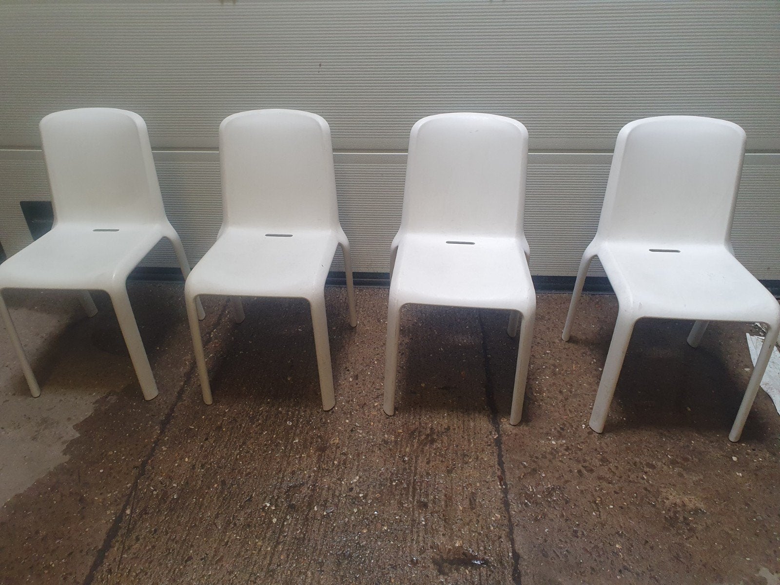 Set van 4 Pedrali Snow stoelen - Wit kunststof, Kunststof, Gebruikt, Wit, Ophalen of Verzenden
