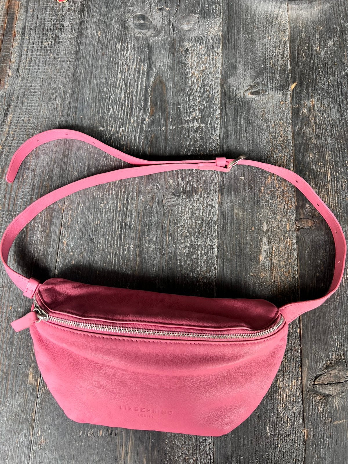 LIEBESKIND PASTEL ROZE BELT TAS HEUPTAS CROSSBODY ECHT LEER, Ophalen of Verzenden, Zo goed als nieuw, Roze, Overige typen