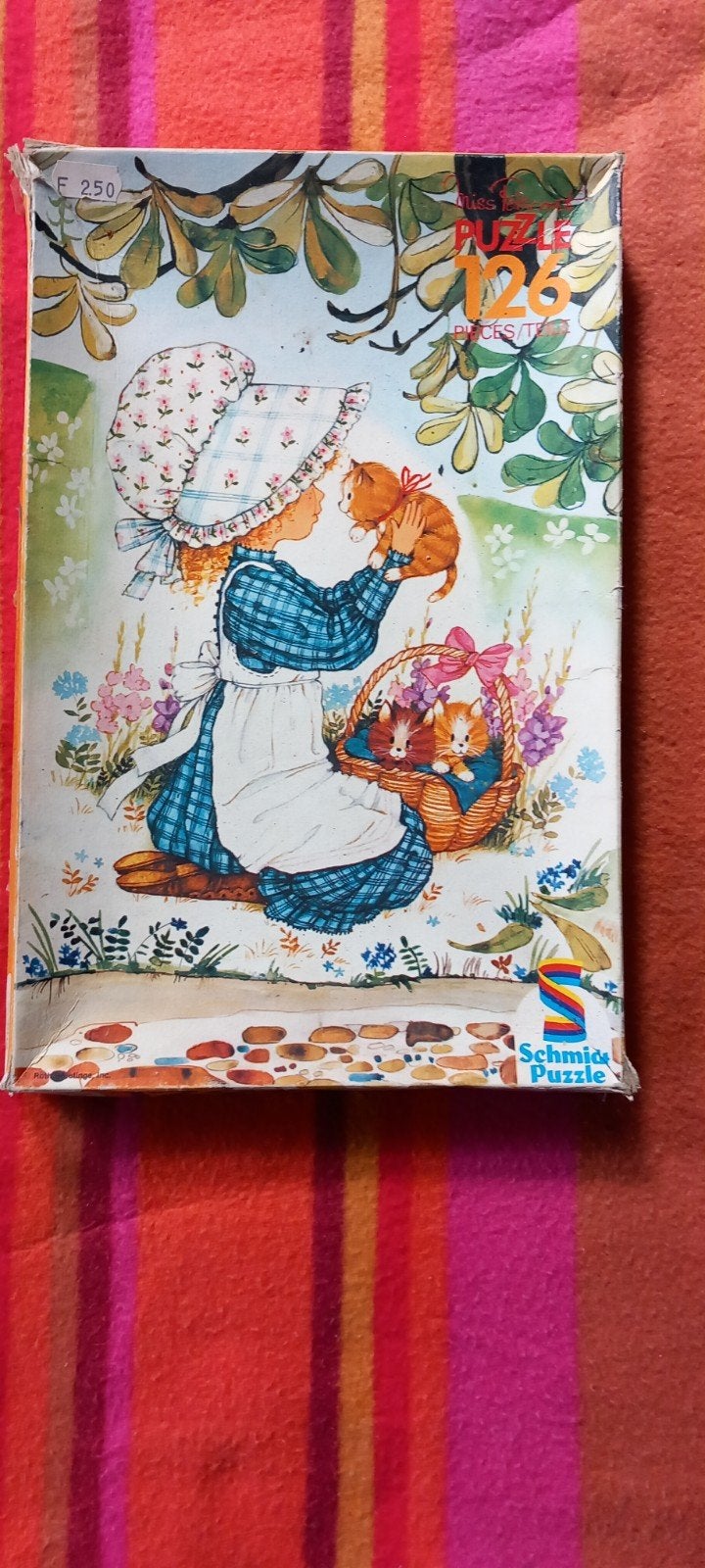 Vintage Schmidt Puzzel nieuw 126 Stukjes - Meisje met Katje, Ophalen of Verzenden, Minder dan 500 stukjes, Nieuw, Legpuzzel