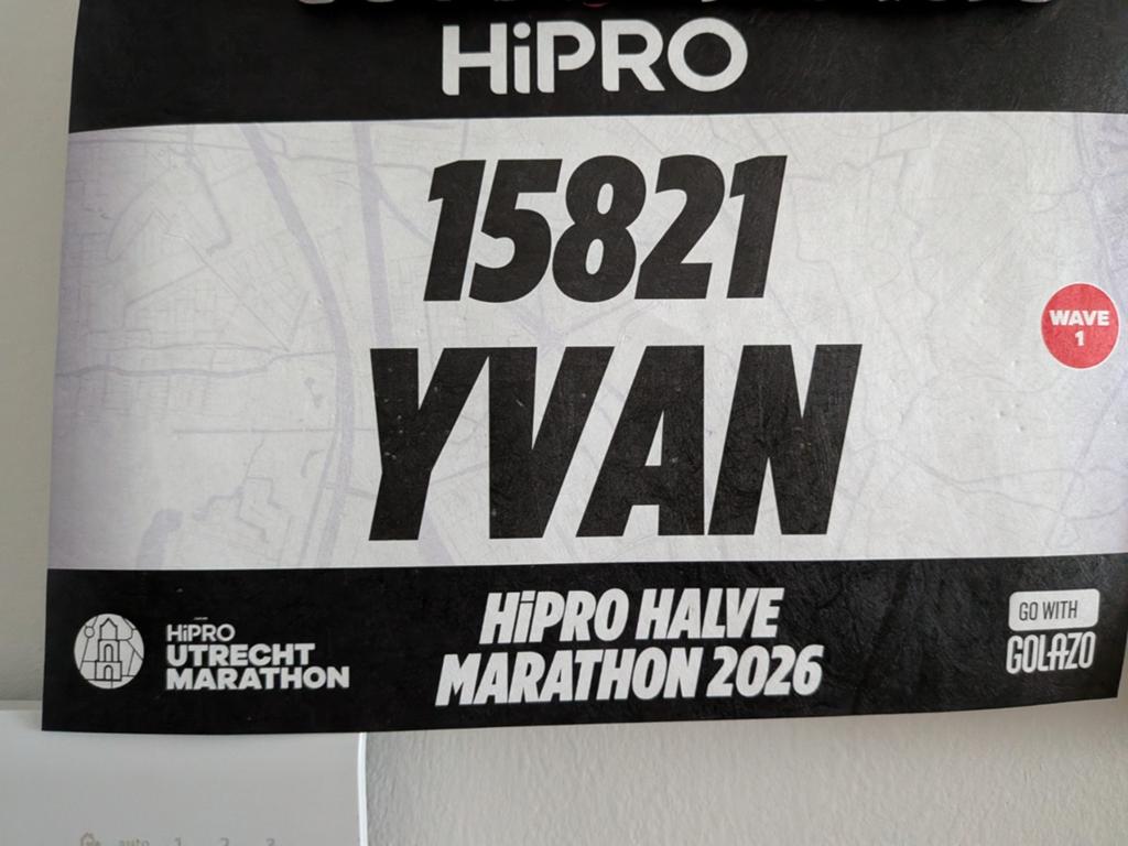 Startbewijs (wave 1) Halve marathon Utrecht + parkeren P1, Eén persoon, Mei