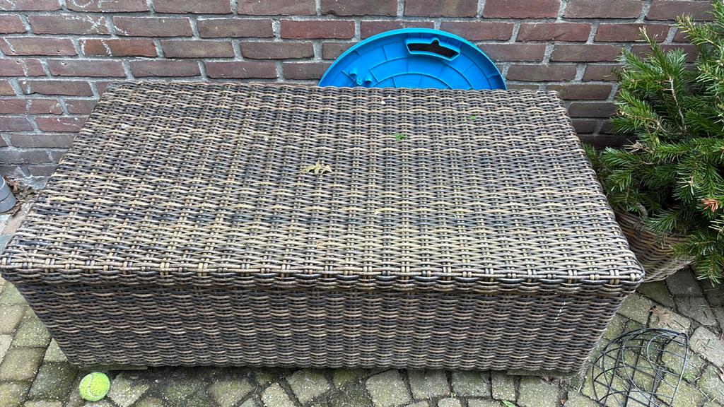 Opbergbak voor de tuinkussens, Tuin en Terras, Ophalen of Verzenden, Gebruikt, Kunststof, Overige typen