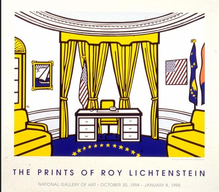 Roy Lichtenstein(1923)Expositi Affiche"The Oval Office" 1995, Ophalen of Verzenden