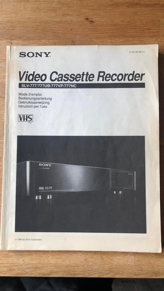 Manual Sony SLV-777, Ophalen of Verzenden, Gebruikt, VHS-speler of -recorder