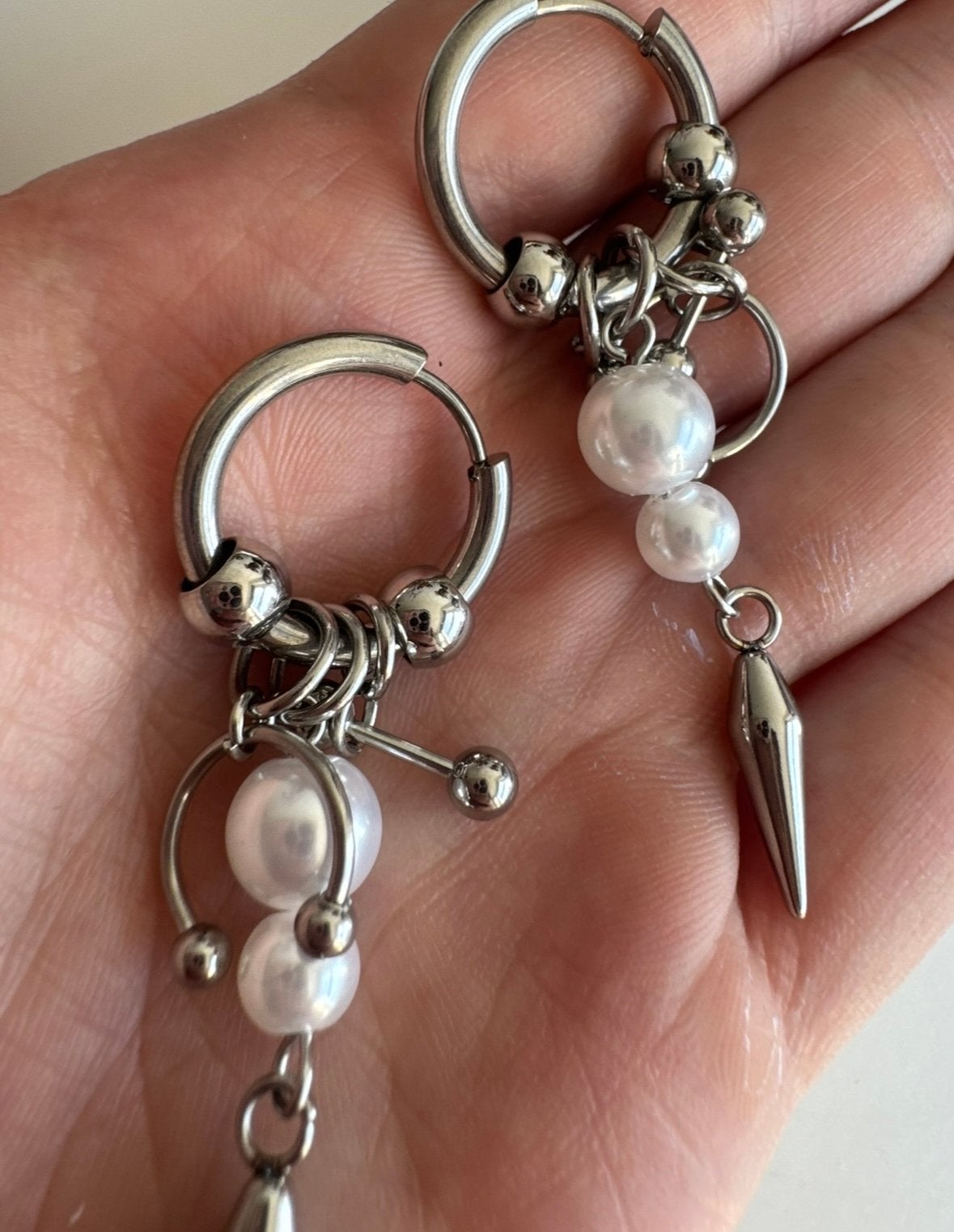 Justune clenquet style punk oorbellen earings with piercings, Overige materialen, Hangers, Verzenden, Nieuw
