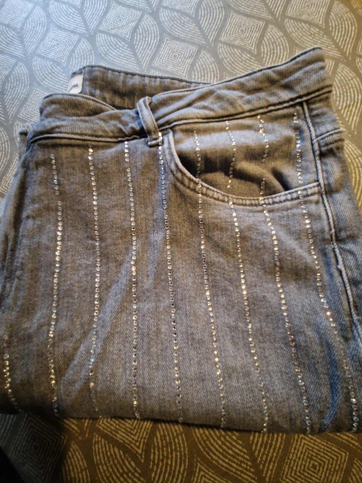 only carmakoma spijkerbroek grijs met steentjes mt 52, Only Carmakoma, Verzenden, Gedragen, Grijs