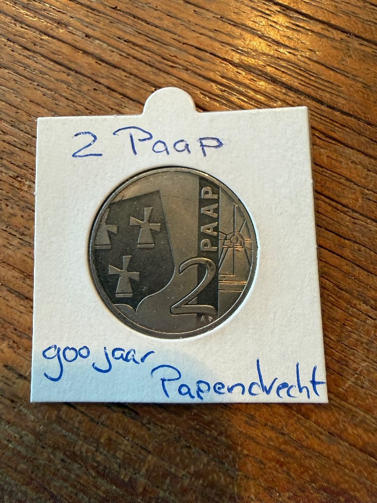 Papendrechts munt 2 Paap, Verzenden, Koningin Beatrix, Euro's, Losse munt
