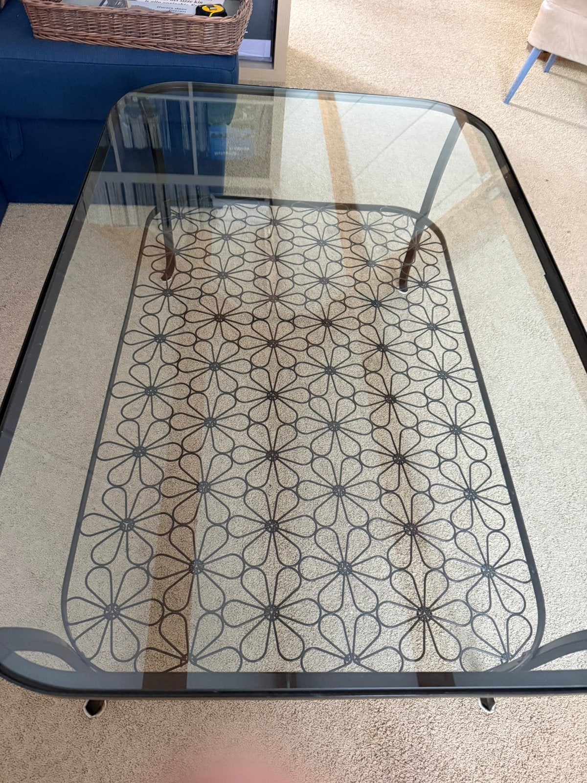 Glazen salontafel 115/80/50, Huis en Inrichting, Tafels | Salontafels, Ophalen, Gebruikt, 100 tot 150 cm, 50 tot 100 cm