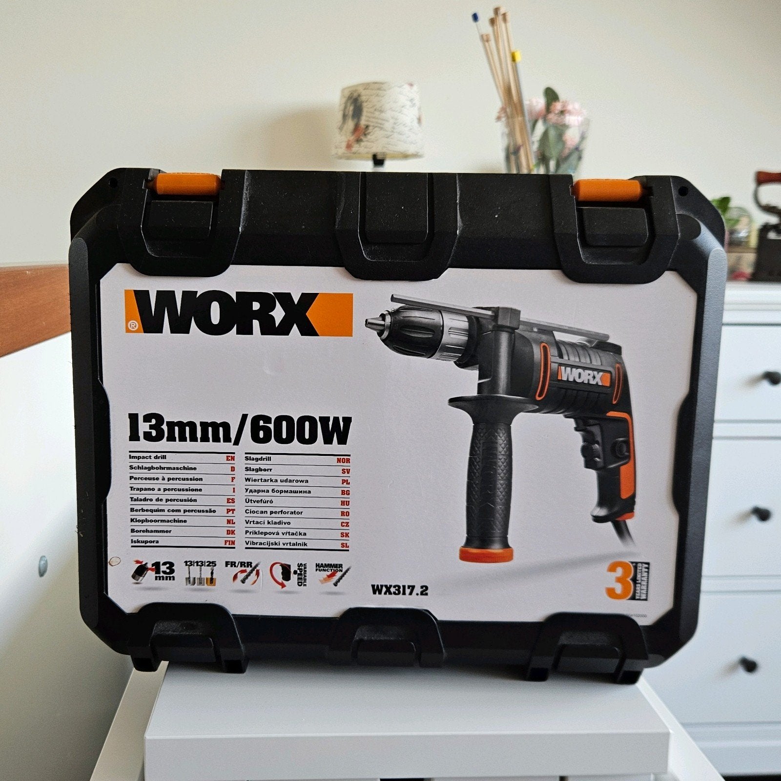 Worx Klopboor 600W met koffer, Doe-het-zelf en Verbouw, Gereedschap | Boormachines, Gebruikt, Boormachine, 600 watt of meer, Klopboormechanisme