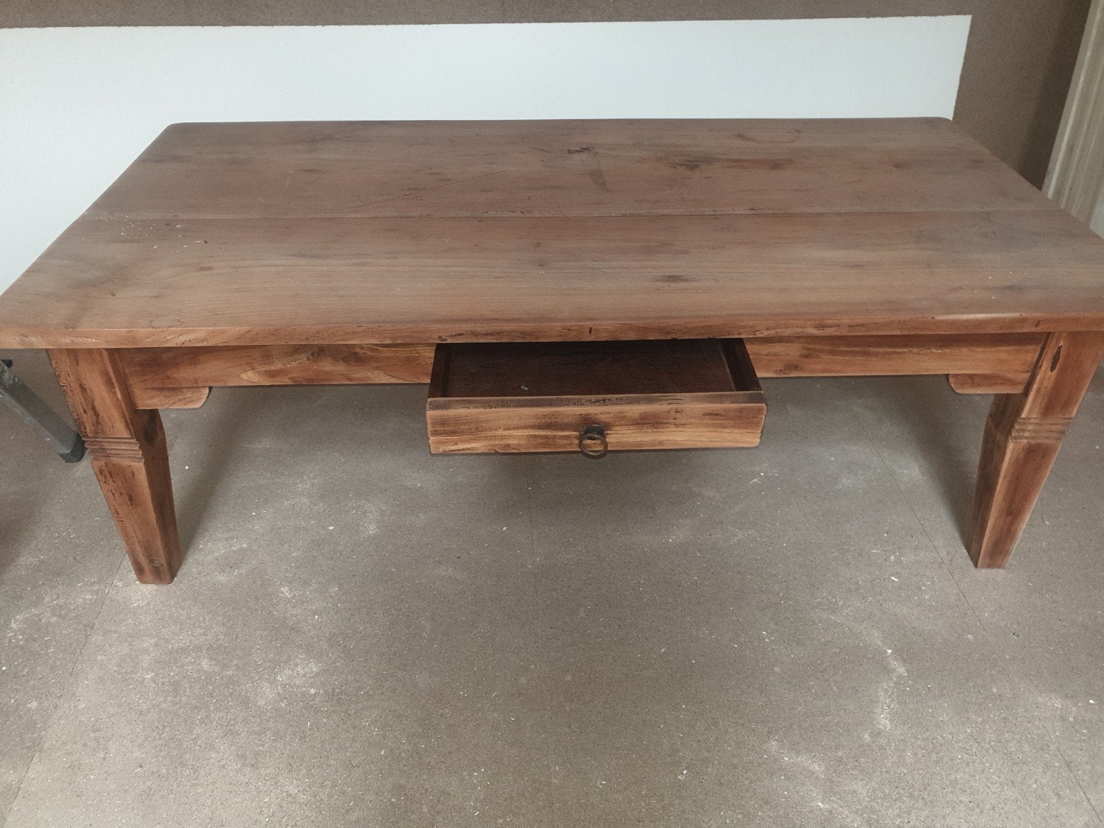 Houten salontafel opknapper - reeds geschuurd, Ophalen, Gebruikt, 100 tot 150 cm, 50 tot 100 cm