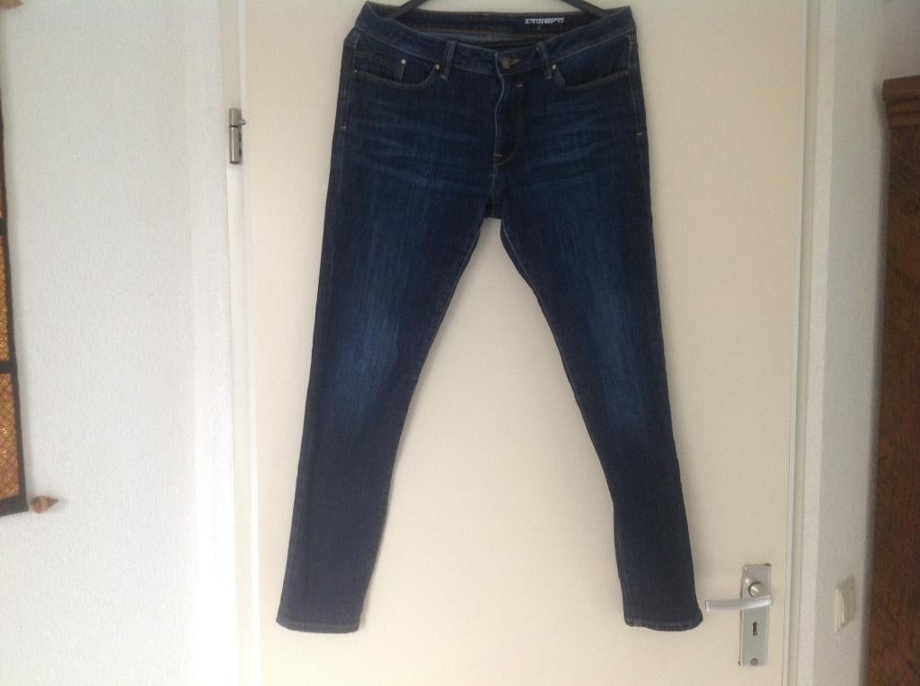 EDC lange spijkerbroek jeans dames maat 35-38 blauw, Blauw, Ophalen of Verzenden, Zo goed als nieuw, W30 - W32 (confectie 38/40)