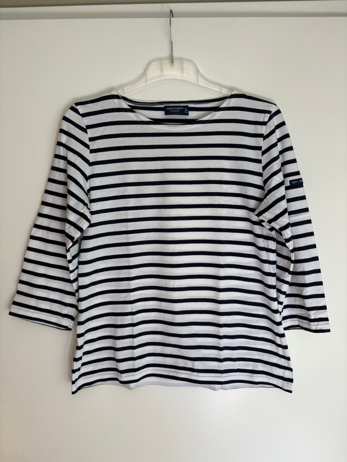 Shirt Saint James (Galathee) 3/4 mouw, bretonse streep (38), Maat 38/40 (M), Wit, Ophalen of Verzenden, Korte mouw