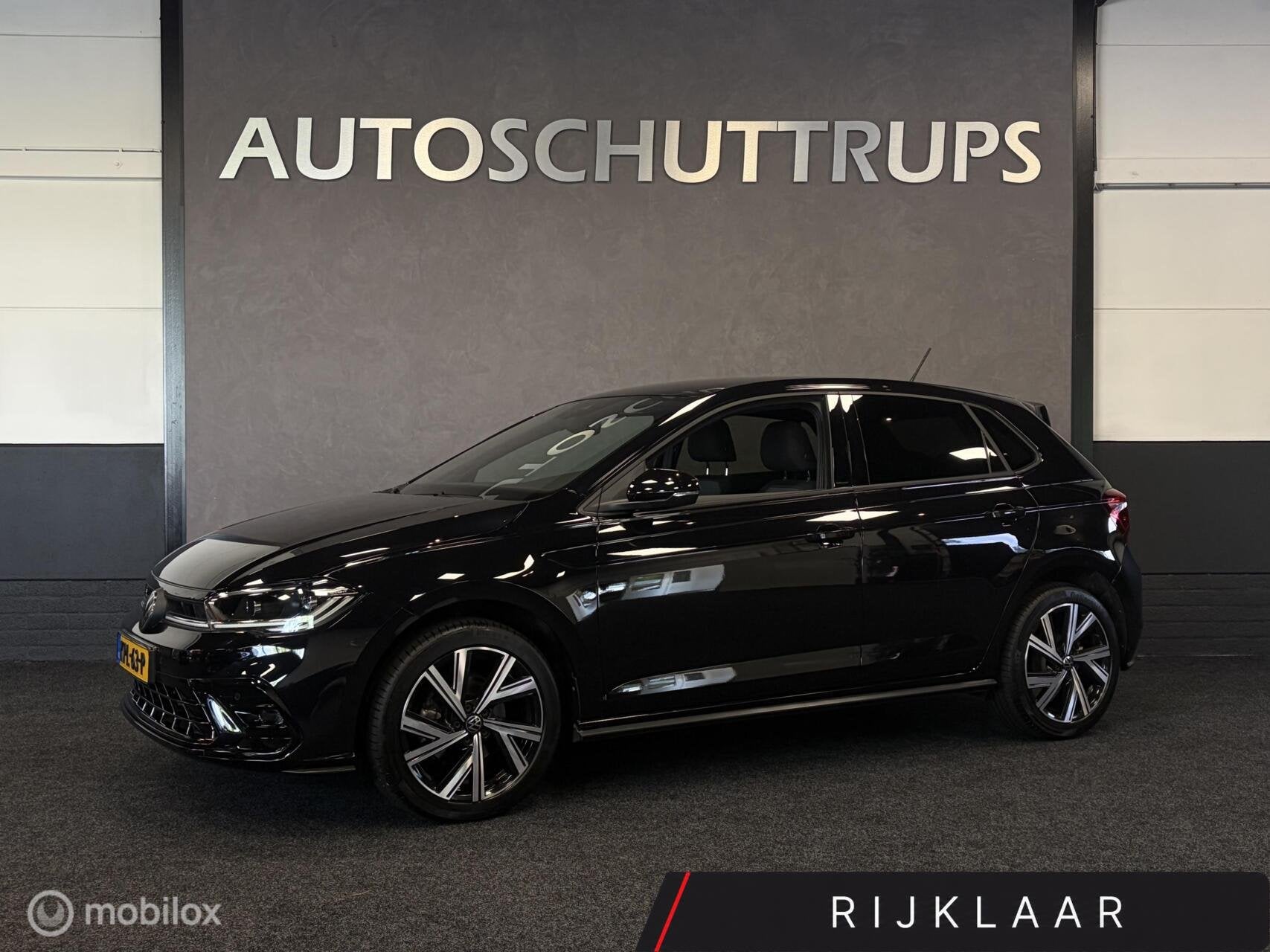 Volkswagen Polo 1.0 TSI R-Line 110 PK DSG FABRIEKSGARANTIE!, Auto's, Stof, Gebruikt, Zwart, Zwart