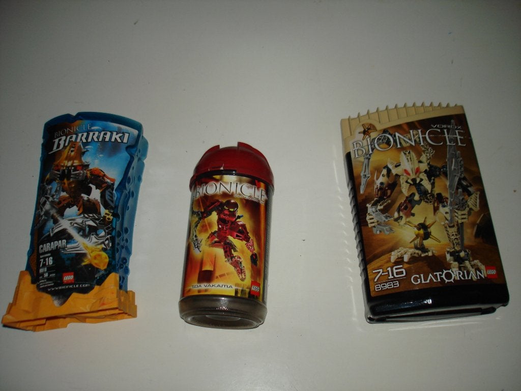 Lego Bionicle sets: Carapar, Vahkama en Glatorian, Gebruikt, Bionicle, Lego, Ophalen of Verzenden