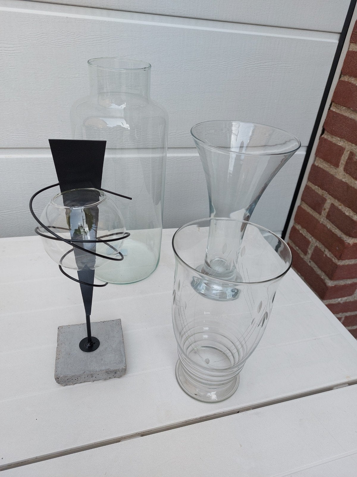 Diverse glazen vazen, Ophalen, Zo goed als nieuw, Transparant, Glas