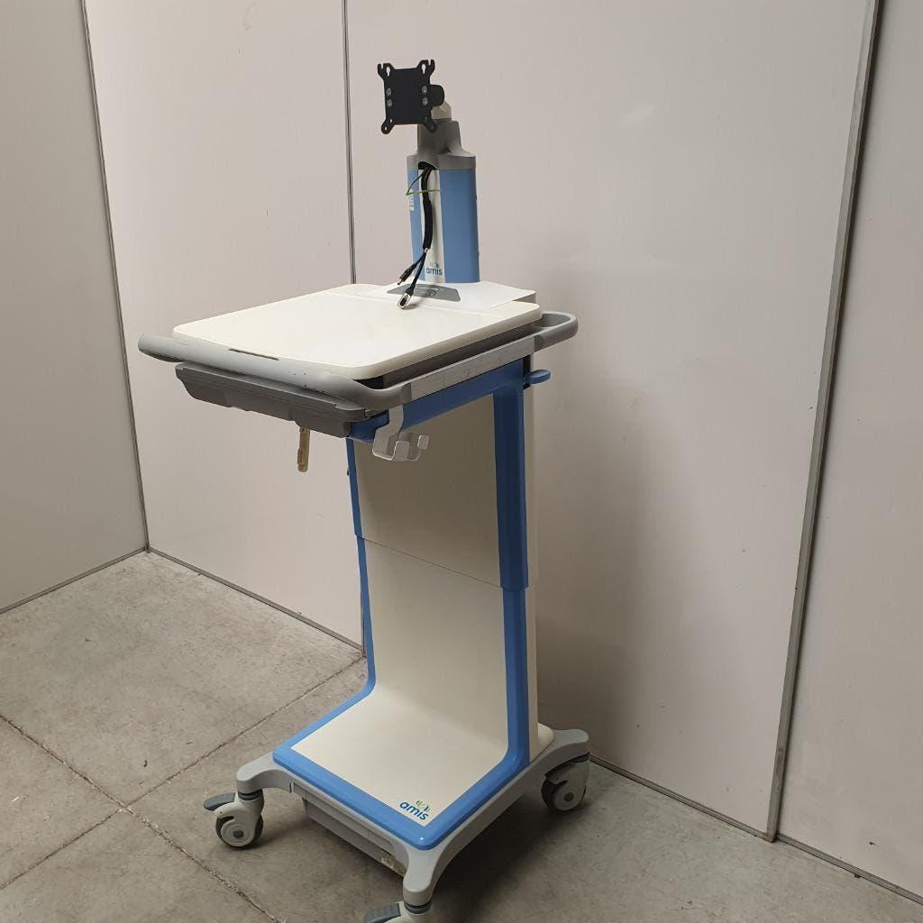 medische verrijdbare bureau werkplek  laptopwagen werktafel, Ophalen, In hoogte verstelbaar, Gebruikt