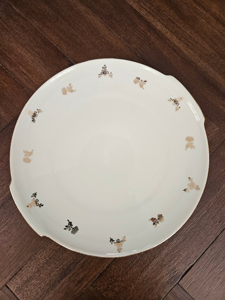 Vintage Bavaria Elfenbein gebaksschaal met 5 gebaksbordjes., Ophalen