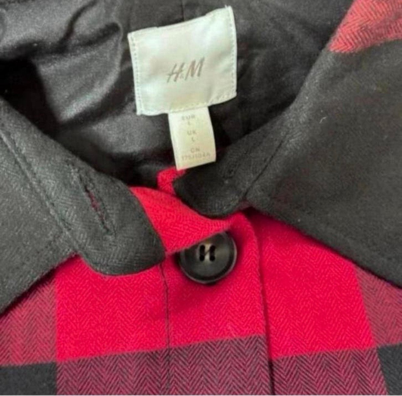 H&M vest trui jack - L mannen heren Rood Zwart geblokt blok, Maat 52/54 (L), Ophalen of Verzenden, Zo goed als nieuw, H