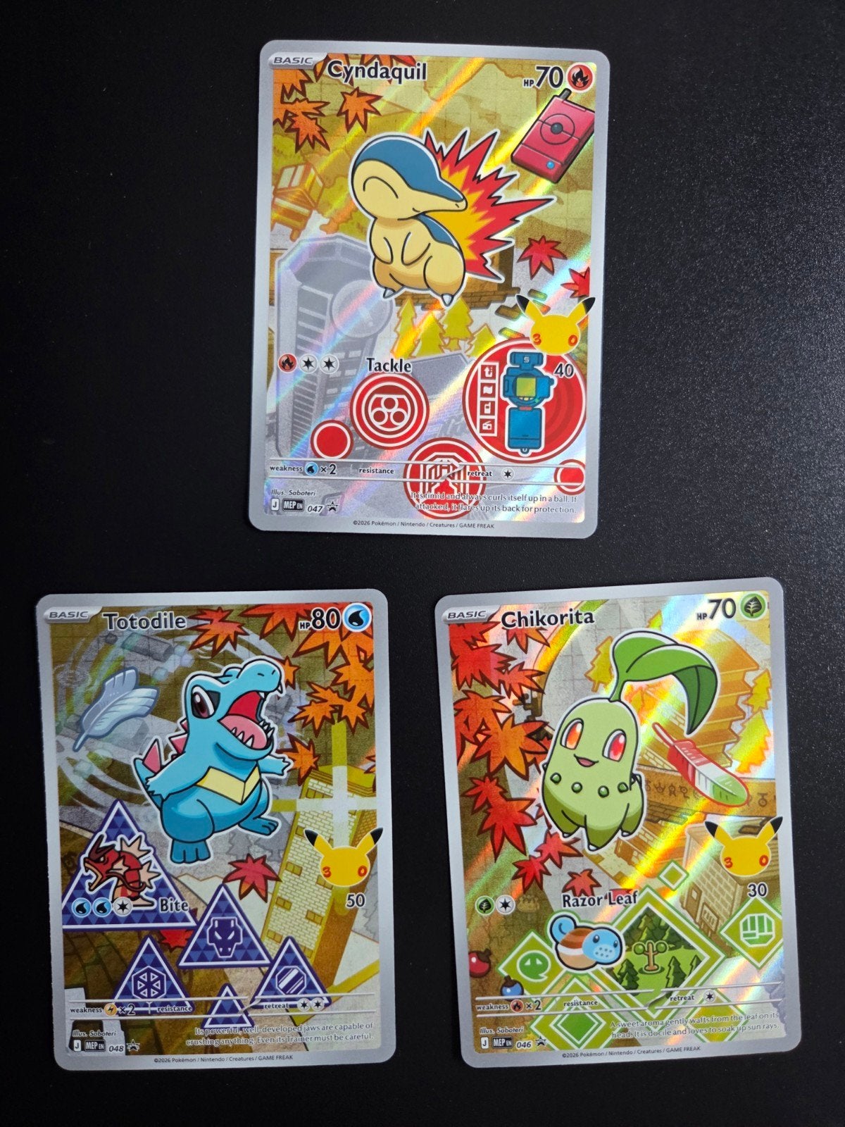 Pokemon Gen 2 Pokemon Chikorita, Totodile, Cyndaquil, Ophalen of Verzenden, Zo goed als nieuw, Booster, Foil