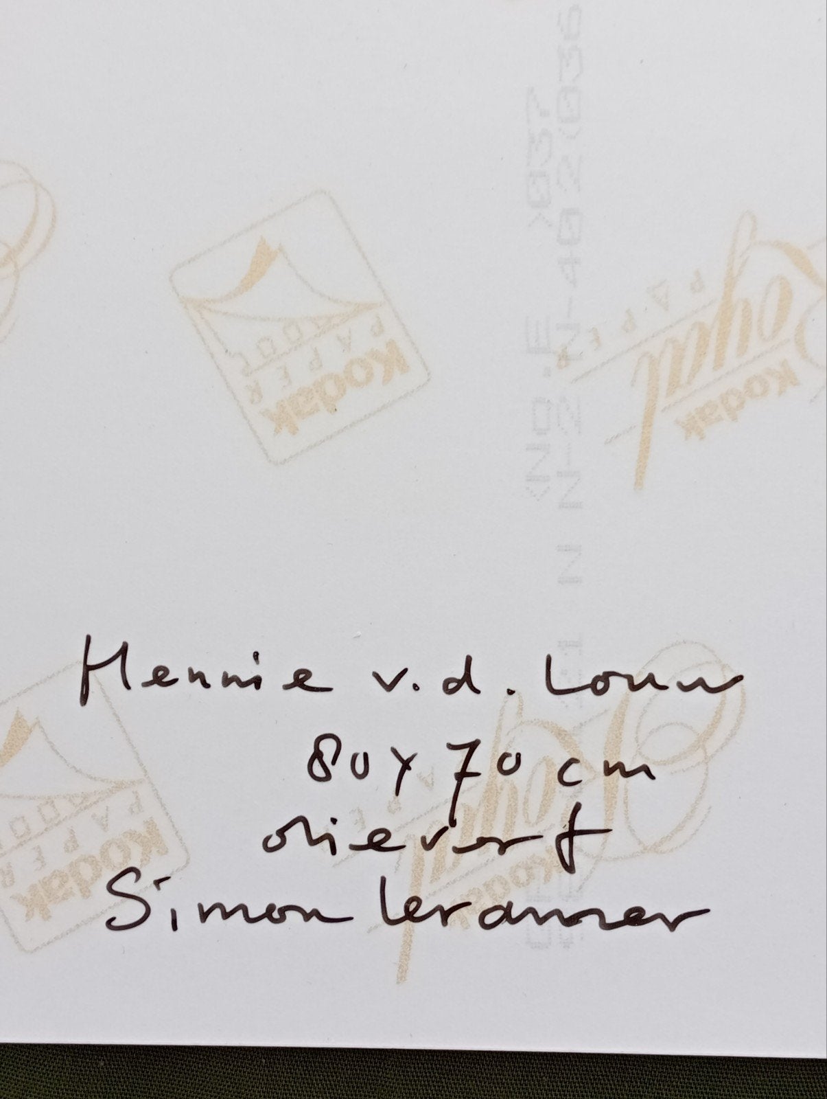 Simon Kramer Persfoto gesigneerd -Hennie van de Louw, Verzenden