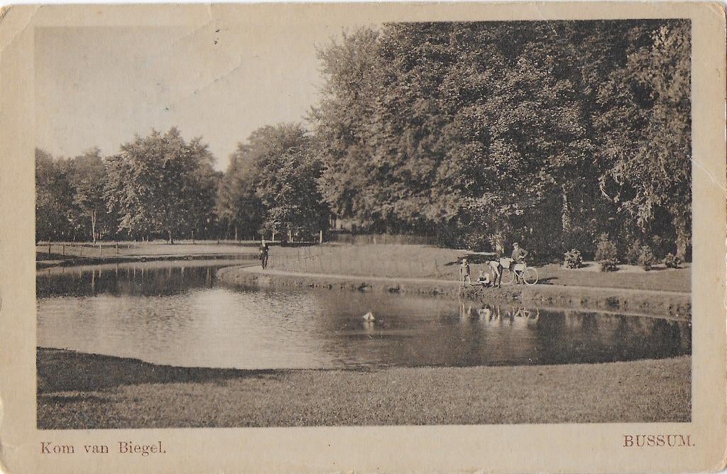 Bussum kom van biegel oude gelopen ansichtkaart ( 6430 ), Verzenden, 1940 tot 1960, Ongelopen, Noord-Holland