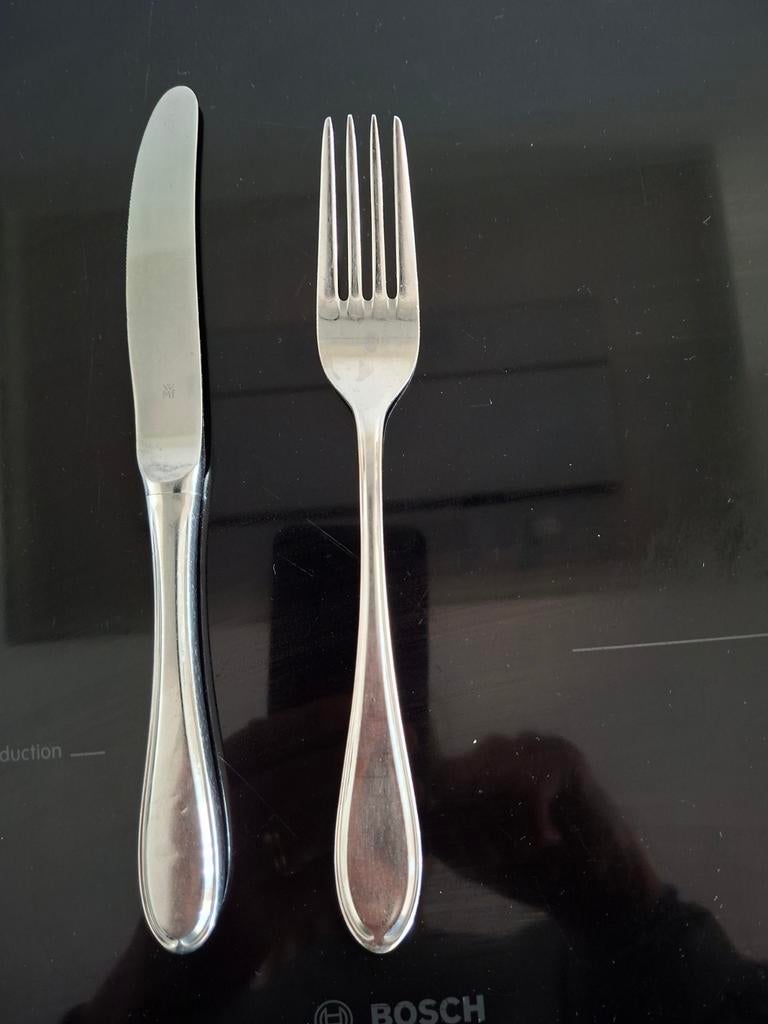 Gezocht: WMF bestek exact volgens foto, Ophalen, Rvs of Chroom