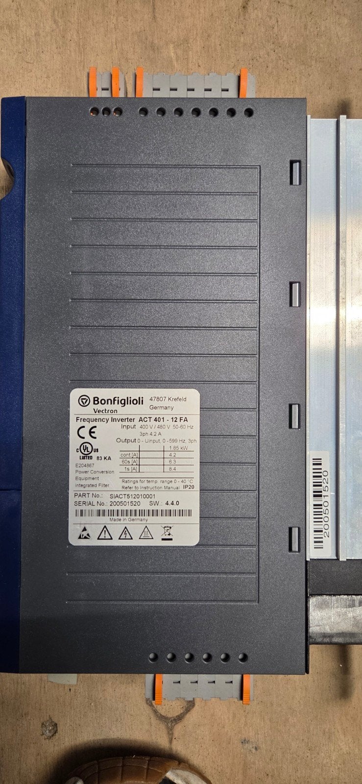 Bonfiglioli Vectron Frequentieomvormer ACT 401 12 FA, Ophalen