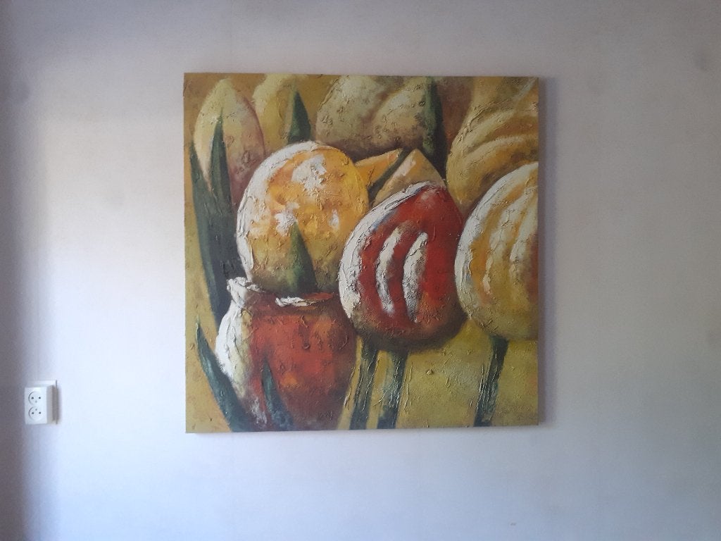 Schilderij "TULPEN" 100x100 cm, Ophalen