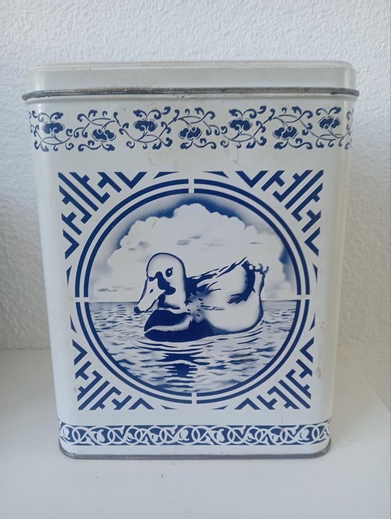 Delfts blauw bewaarblik, jaren 50 - 70, Ophalen of Verzenden, Gebruikt, Koek(jes)