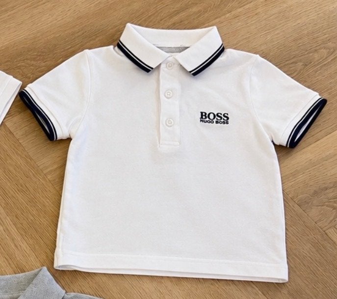 Origineel Hugo Boss Polo Shirt wit (Maat 86), Kinderen en Baby's, Ophalen of Verzenden, Jongetje of Meisje, Shirtje of Longsleeve