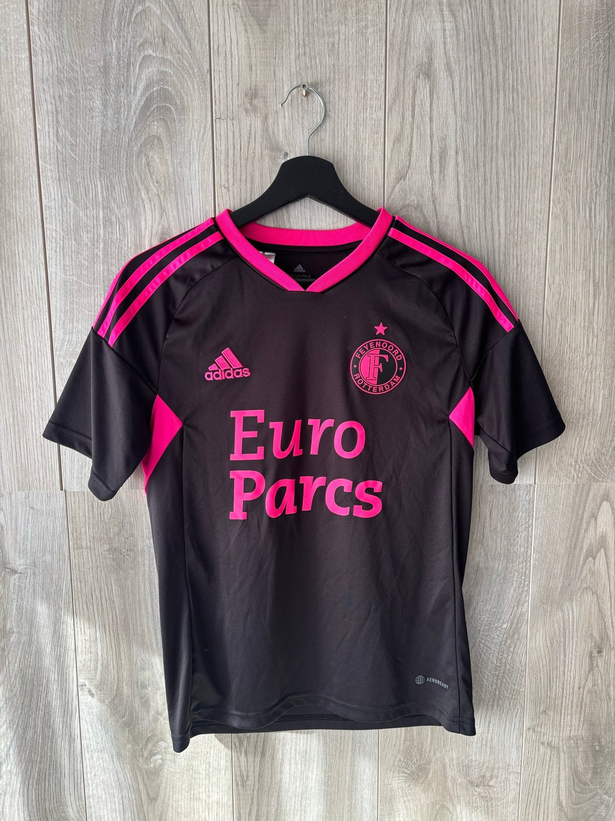 Feyenoord Uitshirt 2022/2023 Zwart/Roze Maat 164, Ophalen, Zwart, Overige typen, Zo goed als nieuw