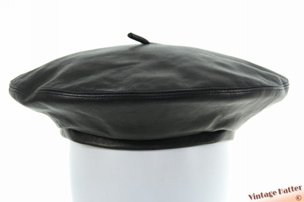 Baret AnneMary zwart nappa leer 56 en 58 nieuw, 56 of 57 cm (M, 7 of 7⅛ inch), AnneMary (Italy) (510/P), Hoed, Nieuw