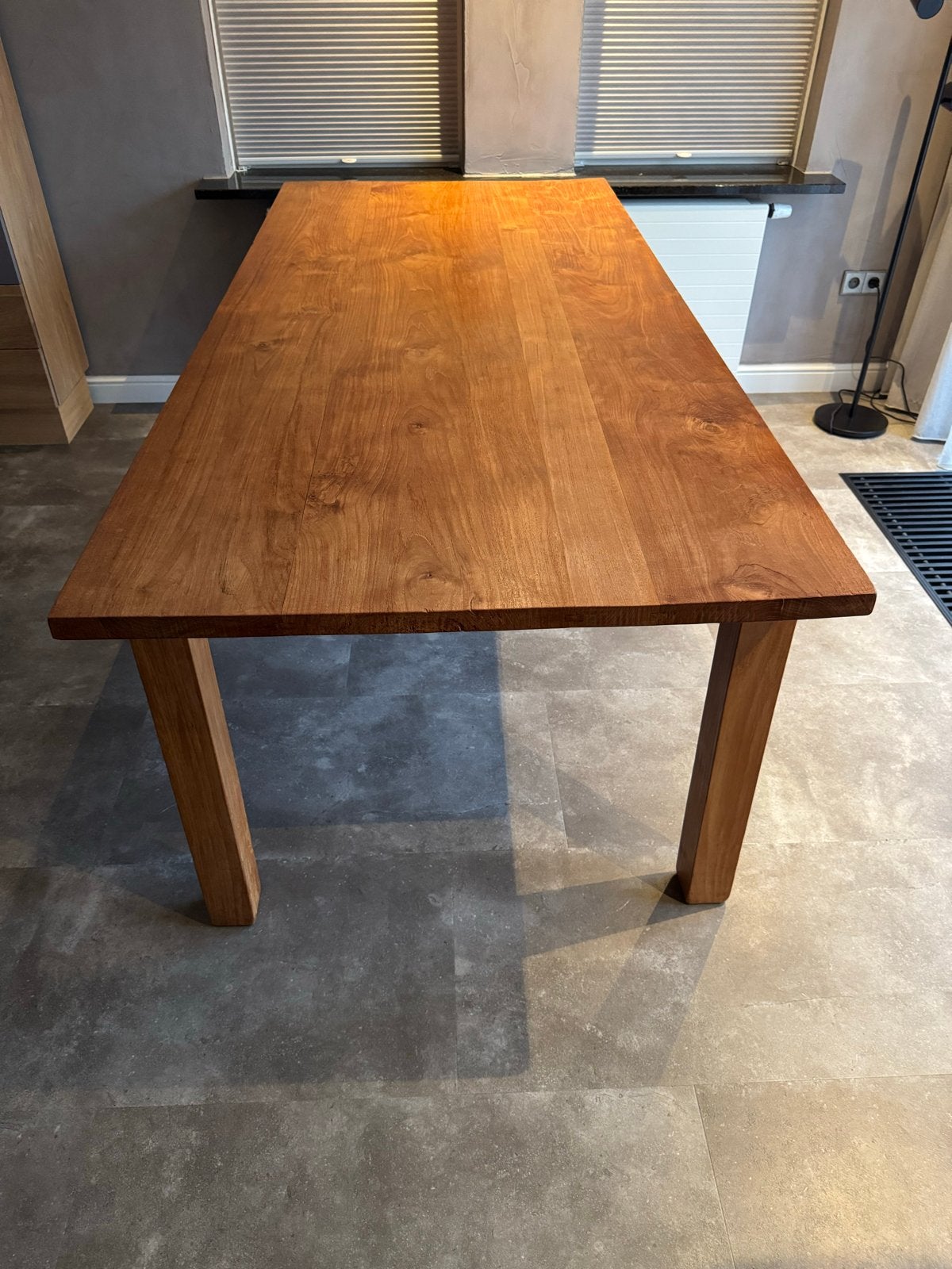 Teakhouten tafel - 220x100x58cm, Huis en Inrichting, Tafels | Eettafels, Ophalen, Gebruikt, 100 tot 150 cm, Teakhout