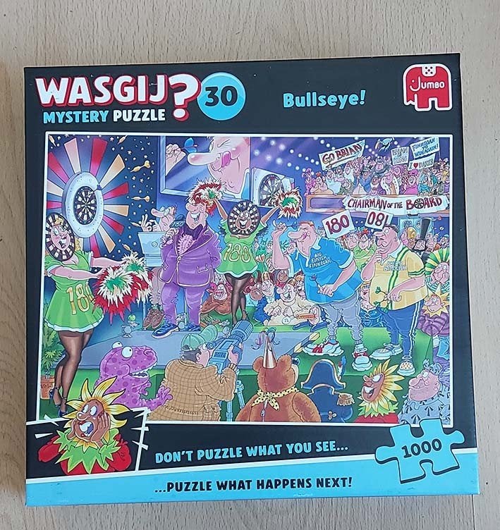Wasgij puzzel 1000 stukjes  mysterie 30-Schot in de roos, Ophalen, 500 t/m 1500 stukjes, Zo goed als nieuw, Legpuzzel