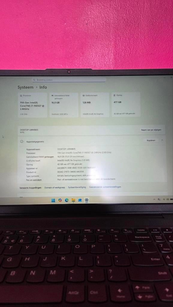 Lenovo Ideapad 5 Intel Core i7 11th Gen, 16 GB,  Win 11 Home, Ophalen of Verzenden, Zo goed als nieuw, 3 tot 4 Ghz