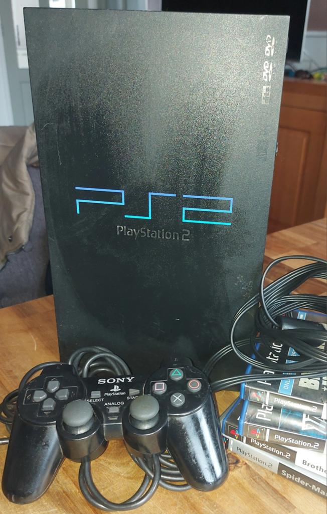 PlayStation 2geheugenkaa, Spelcomputers en Games, Spelcomputers | Sony PlayStation 2, Gebruikt, Phat, Zwart, Met 2 controllers