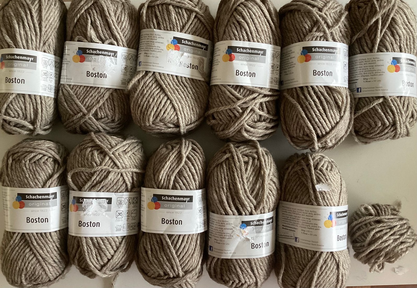 11 bollen breiwol Boston Sachenmayr nld 7-8, 30%wol70% Acryl, Ophalen of Verzenden, Nieuw, Breien, Naald