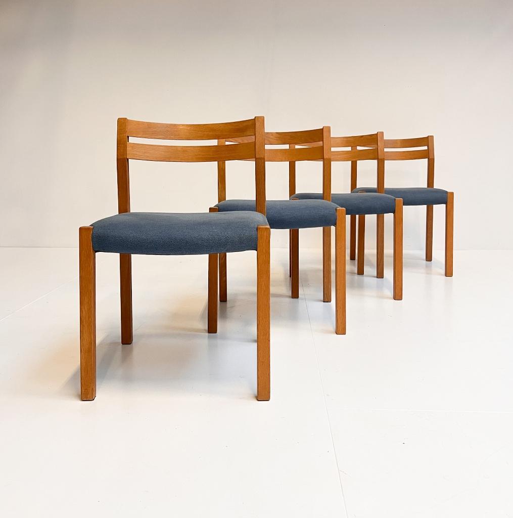 Set van 4 Niels Otto Moller stoelen Model 84, 1960's, Gebruikt, Blauw, Design, Ophalen of Verzenden