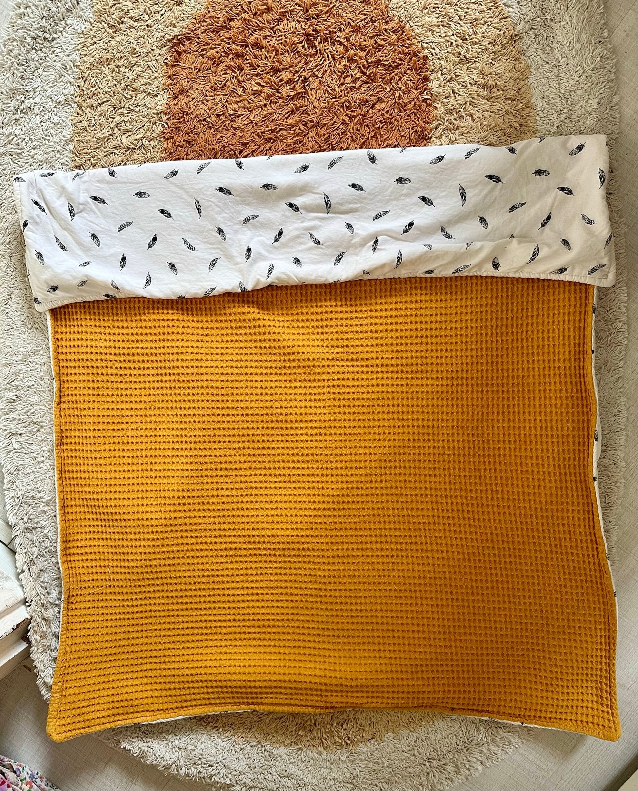 Wafelstof dekentje 50x70, 70 cm, Ophalen of Verzenden, Zo goed als nieuw, Gevoerd