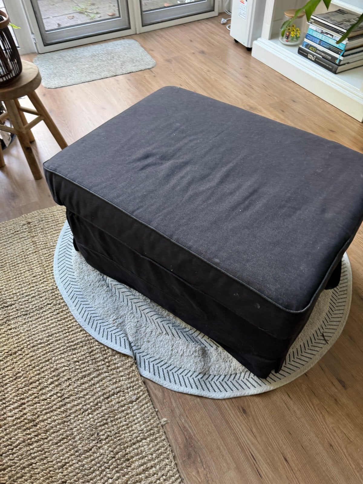 Ikea ektorp poef/voetenbank, Gebruikt, Stof, Rechthoekig, 50 tot 75 cm