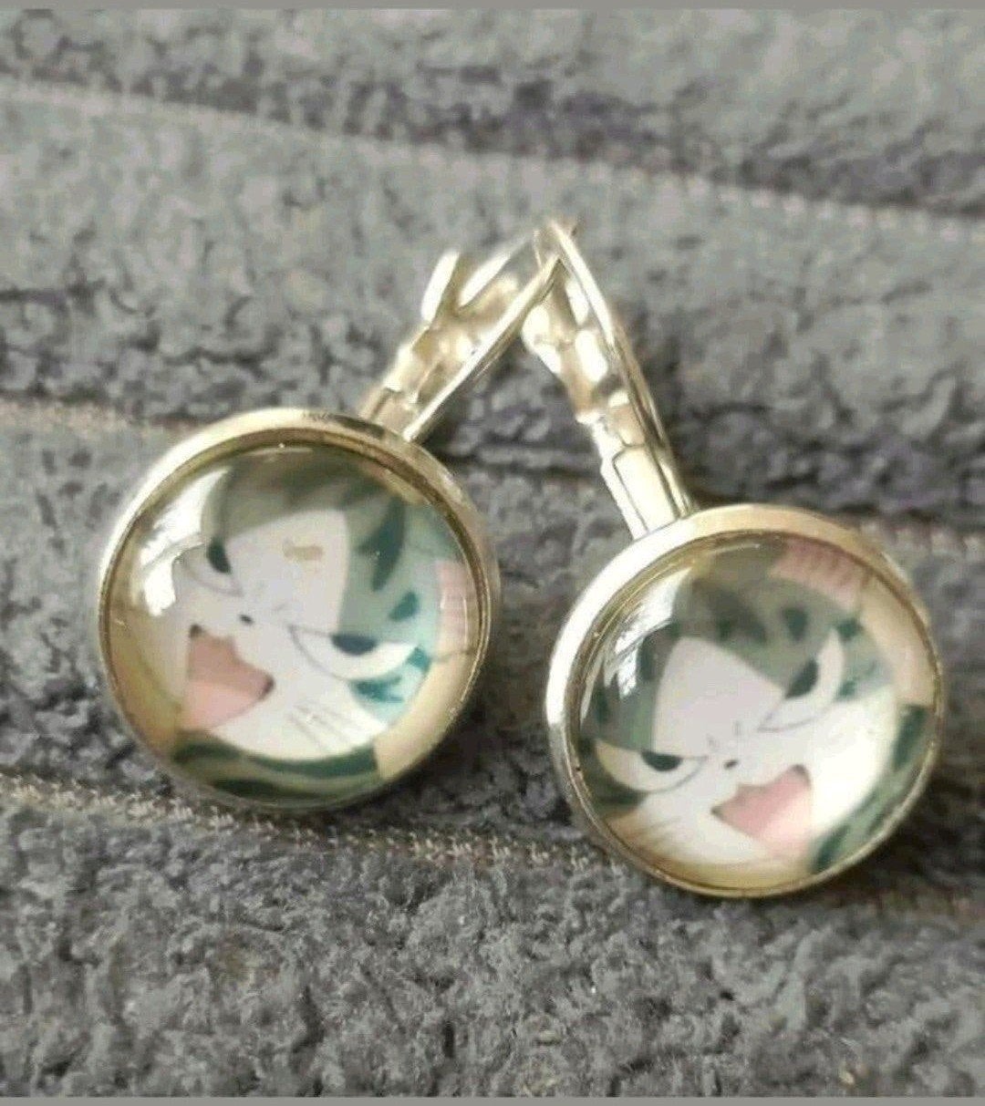 oorbellen kat, Verzenden, Nieuw, Zilver, Hangers
