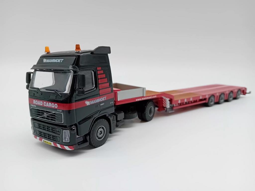 TEMATOYS VOLVO F12 + DIEPLADER - MAMMOET, ., Tematoys, Ophalen of Verzenden, Zo goed als nieuw