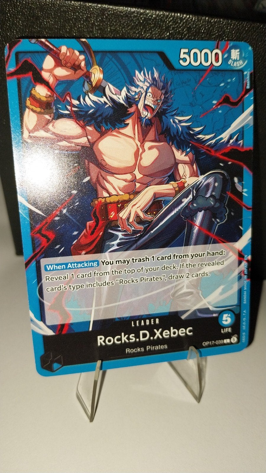 Rocks.D.Xebec (OP17-039) Leader Kaart - One Piece Card Game, Ophalen of Verzenden, Zo goed als nieuw, Losse kaart