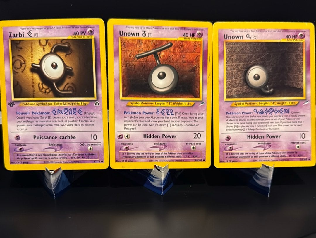 3 originele Pokémon kaarten uit 1995, Ophalen, Gebruikt, Meerdere kaarten