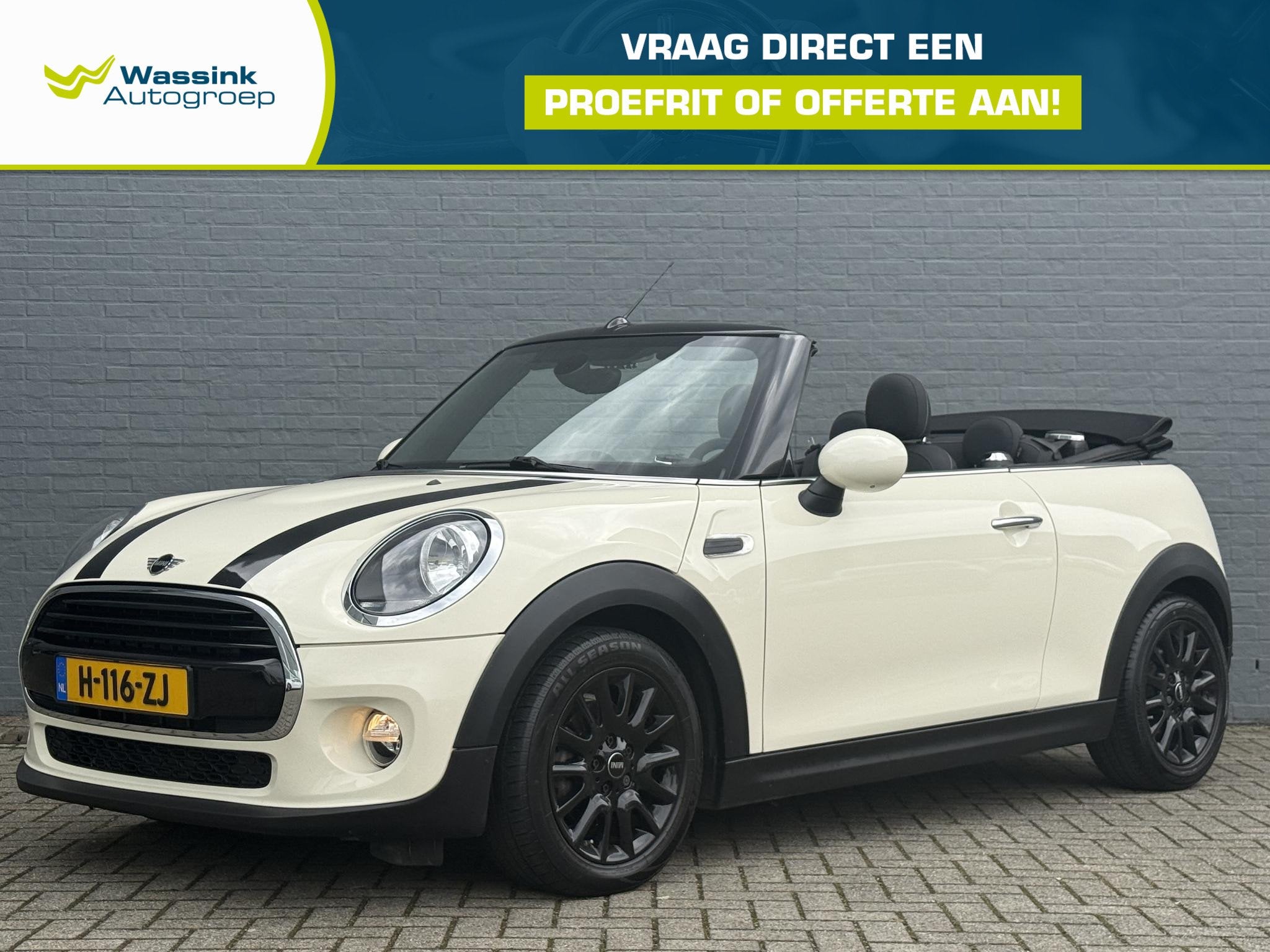 MINI Cabrio 1.5 Cooper Salt, Auto's, Gebruikt, Cabriolet, 4 stoelen, Wit