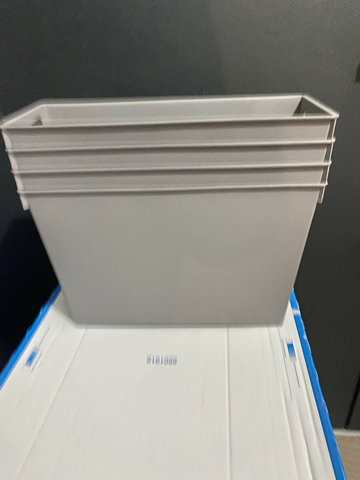 Set van 4 grijze opbergbakken, Minder dan 50 cm, Ophalen of Verzenden, Zo goed als nieuw, Minder dan 40 cm