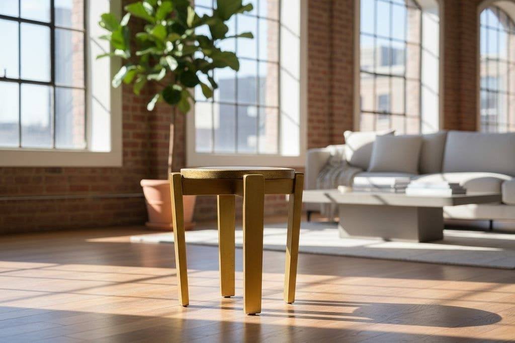 Vintage gouden krukje / stoel / tabouret, Ophalen, Noord-Holland